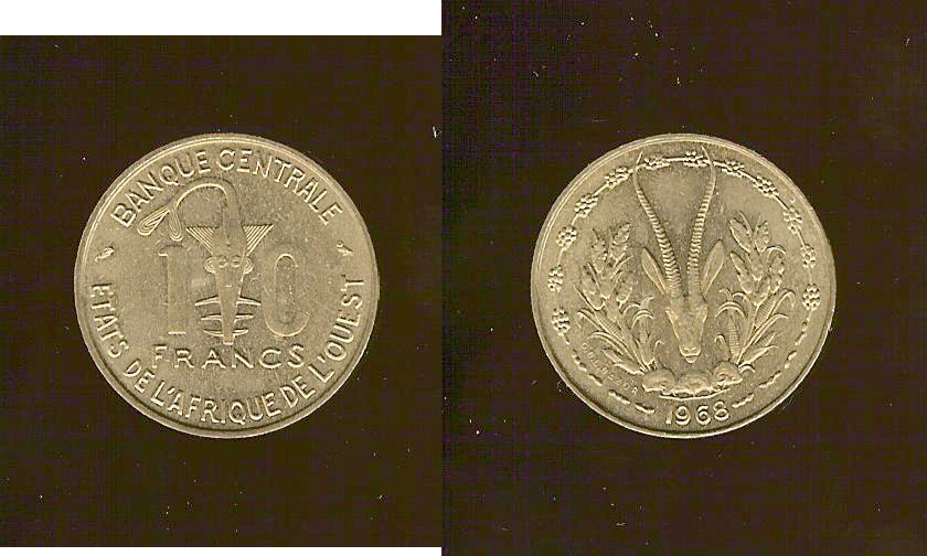 West African States 10 francs 1968 Unc